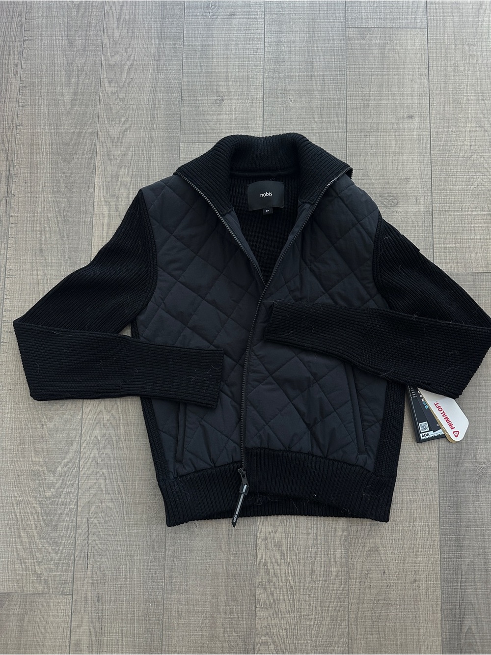 Nobis Women's Black Quilted Zip-Front Jacket
